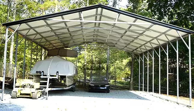 Carport Plans, 20'x20' Modern Two Car Garage Pavilion Blueprints